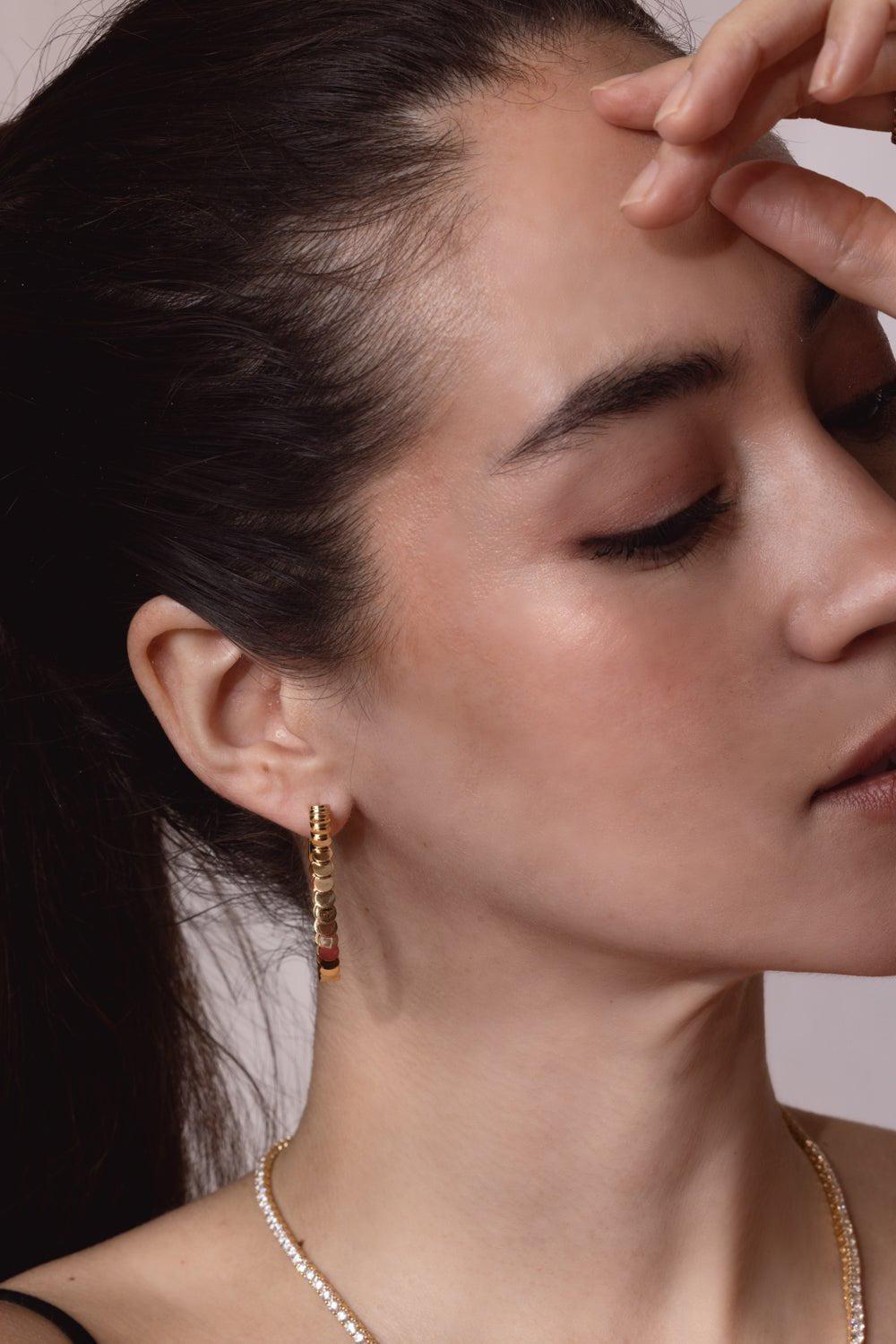 ANITA KO-Large Luna Hoop Earrings-YELLOW GOLD