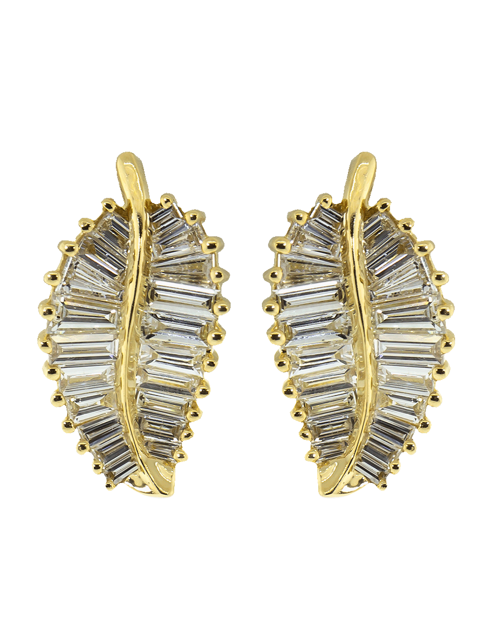 ANITA KO-Palm Leaf Diamond Studs-YELLOW GOLD