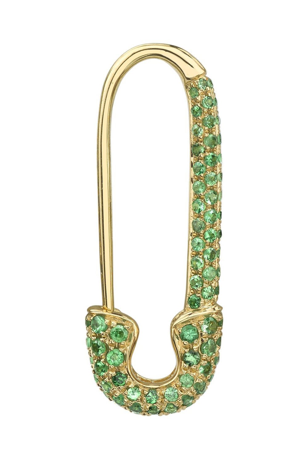 ANITA KO-Tsavorite Safety Pin Earring-YELLOW GOLD