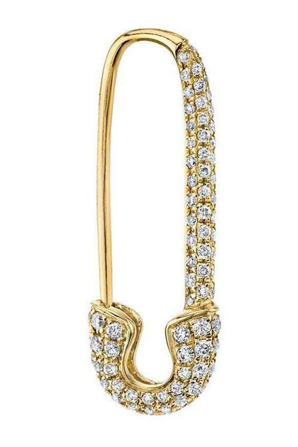 ANITA KO-Yellow Gold Diamond Safety Pin Earring-YELLOW GOLD