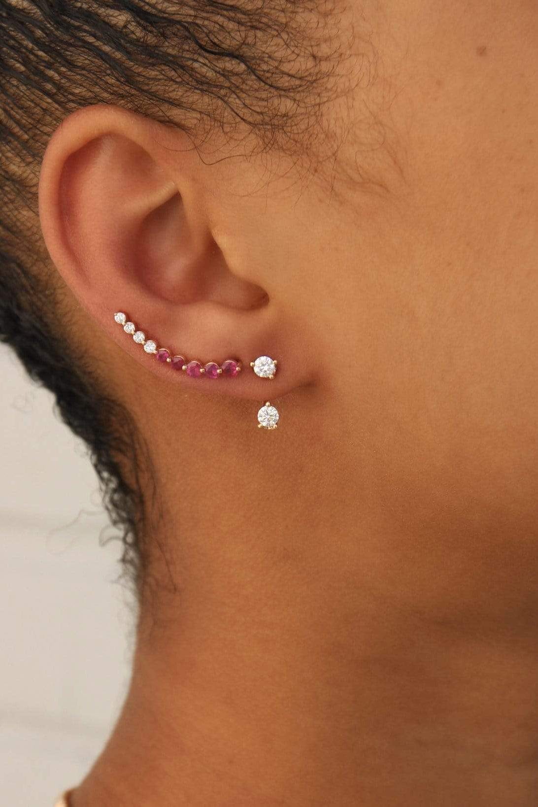 ANITA KO-Round Diamond Orbit Earring-YELLOW GOLD