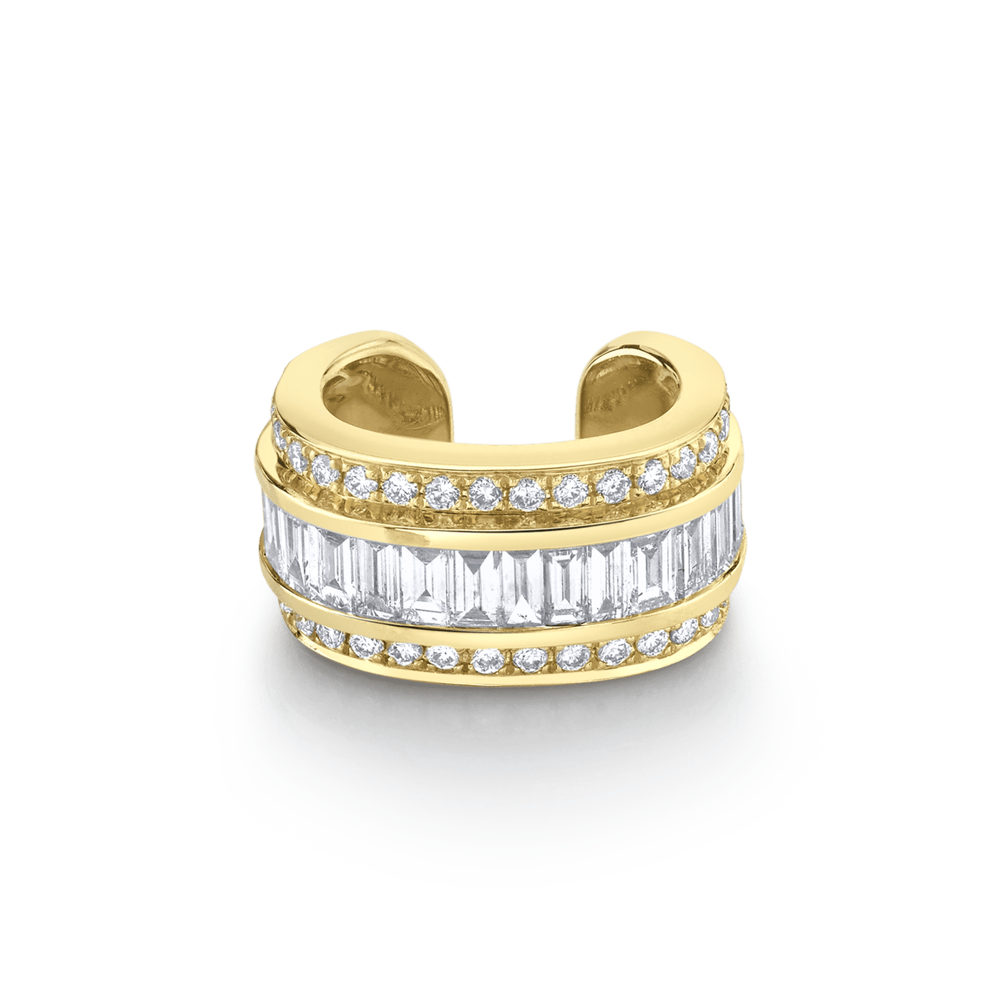 ANITA KO-Stacked Diamond Ear Cuff-YELLOW GOLD