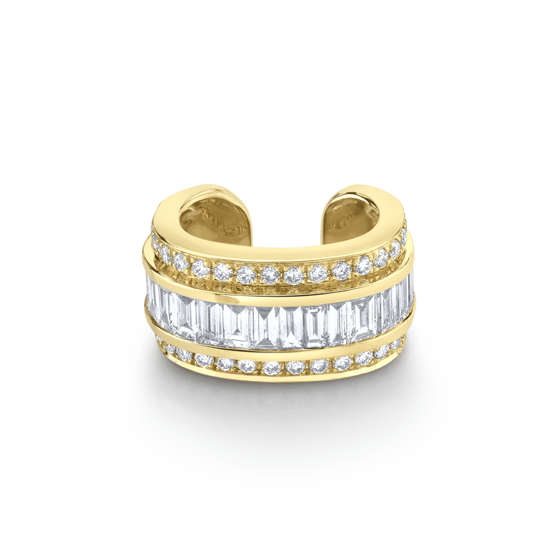 ANITA KO-Stacked Diamond Ear Cuff-YELLOW GOLD