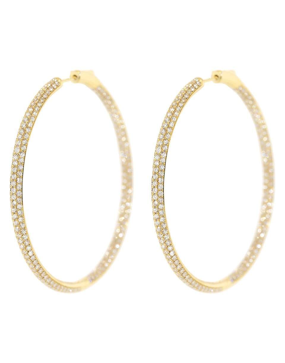 ANITA KO-Three Row Micro Pave Diamond Hoops-YELLOW GOLD