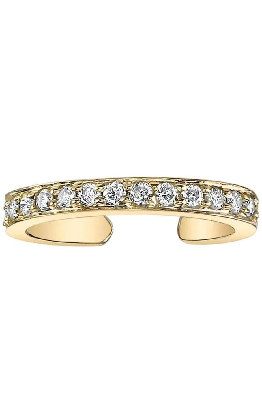 ANITA KO-Yellow Gold Single Row Diamond Ear Cuff-YELLOW GOLD