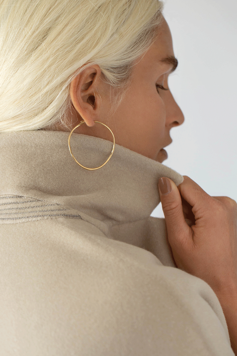 ANITA KO-Yellow Gold Twisted Hoop Earrings-YELLOW GOLD