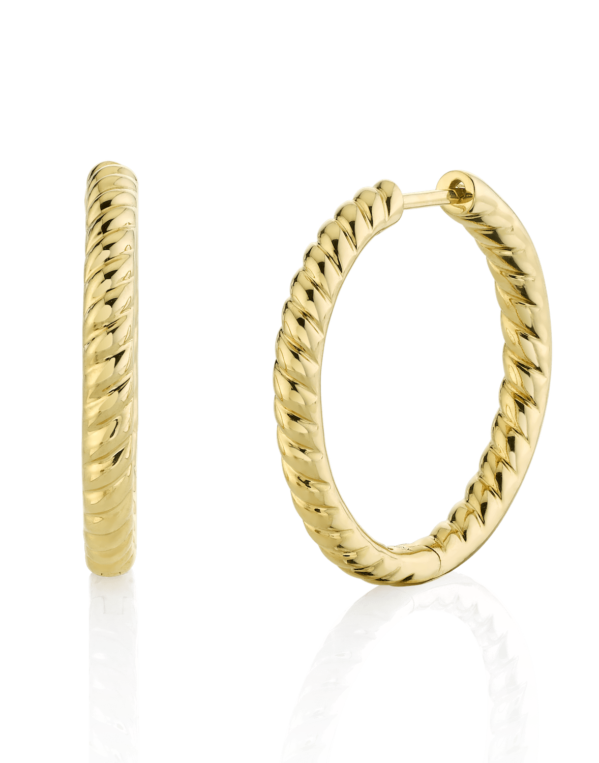 ANITA KO-Zoe Braided Hoops - Yellow Gold-YELLOW GOLD