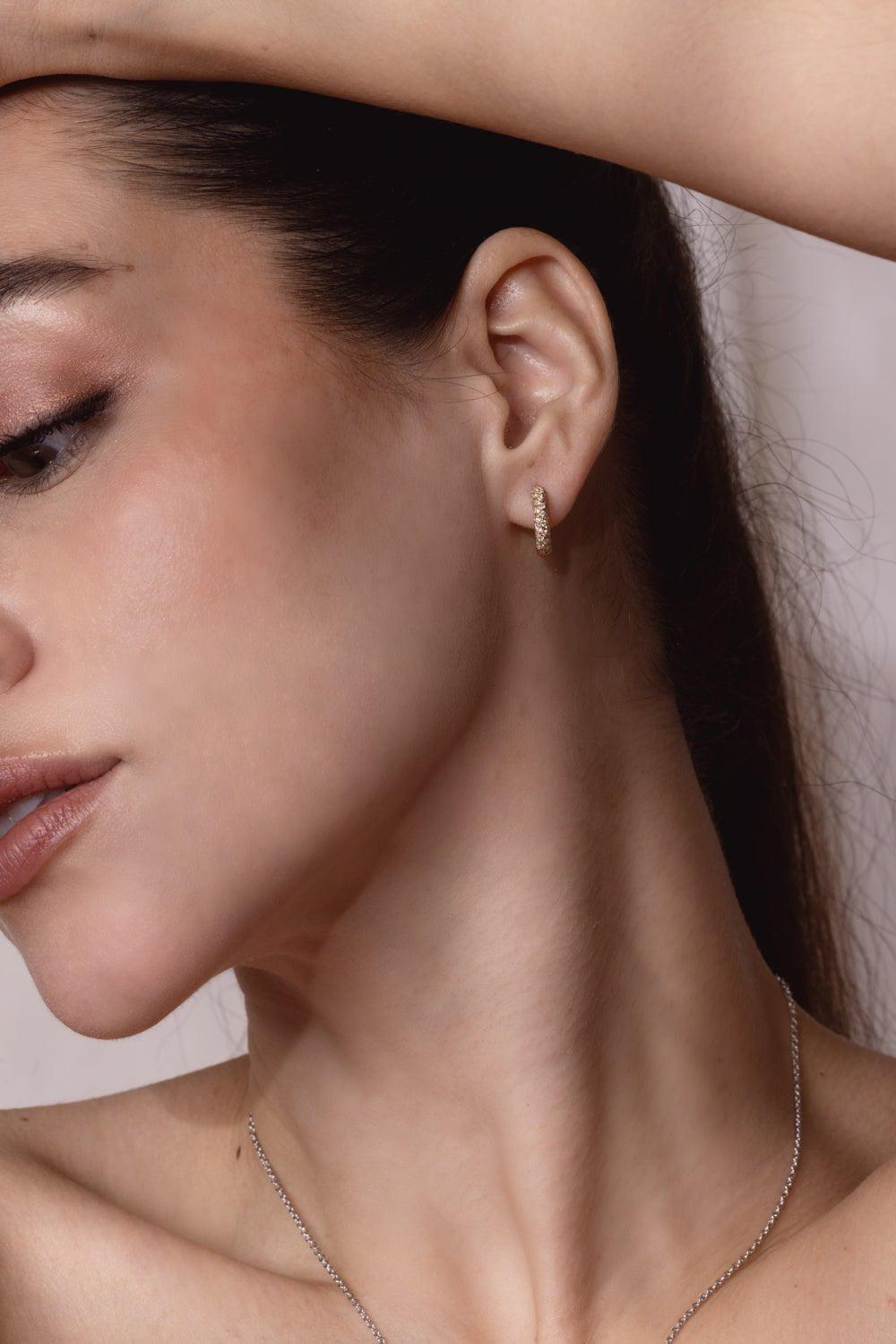 ANITA KO-Zoe Huggie Earrings-YELLOW GOLD