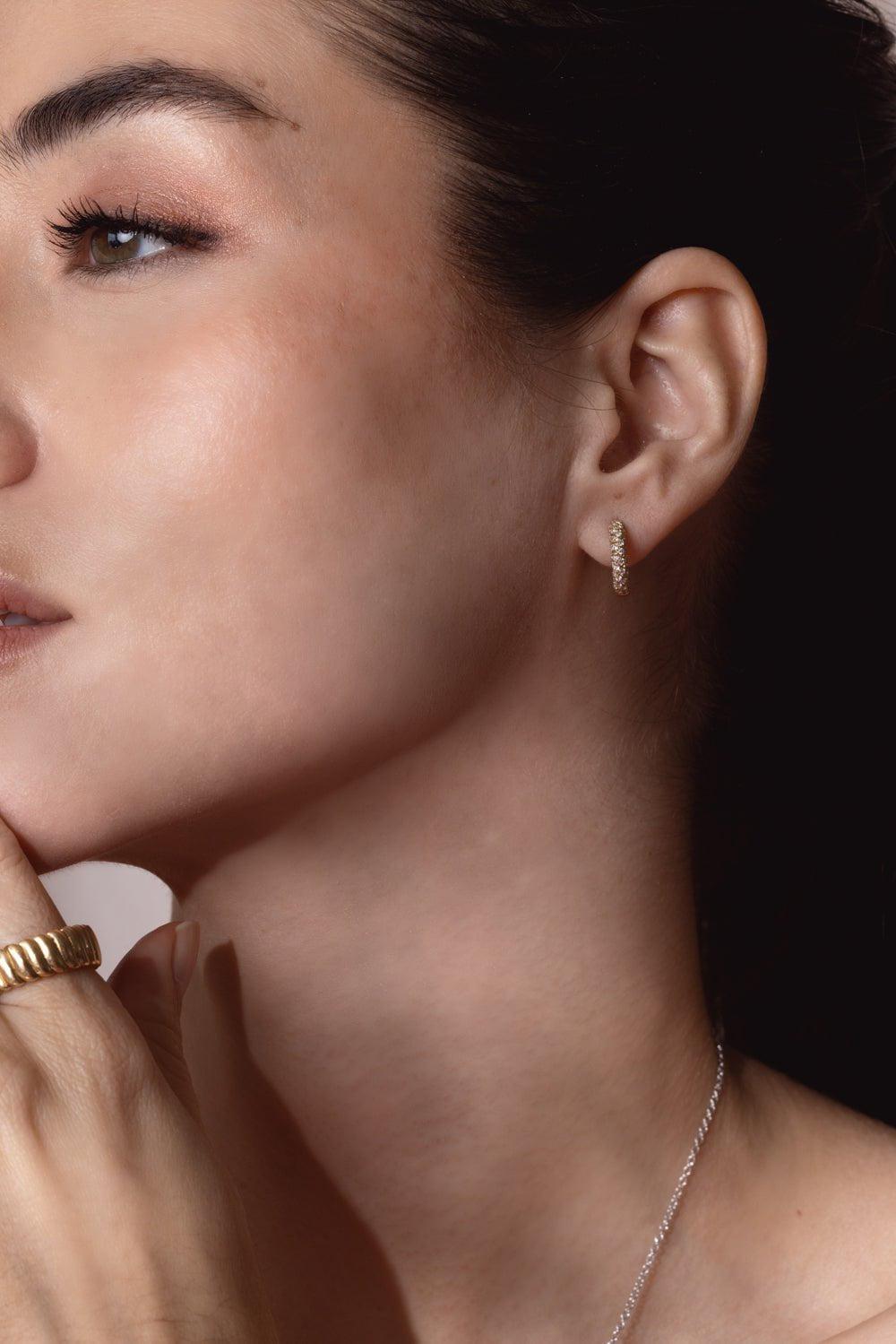 ANITA KO-Zoe Huggie Earrings-YELLOW GOLD
