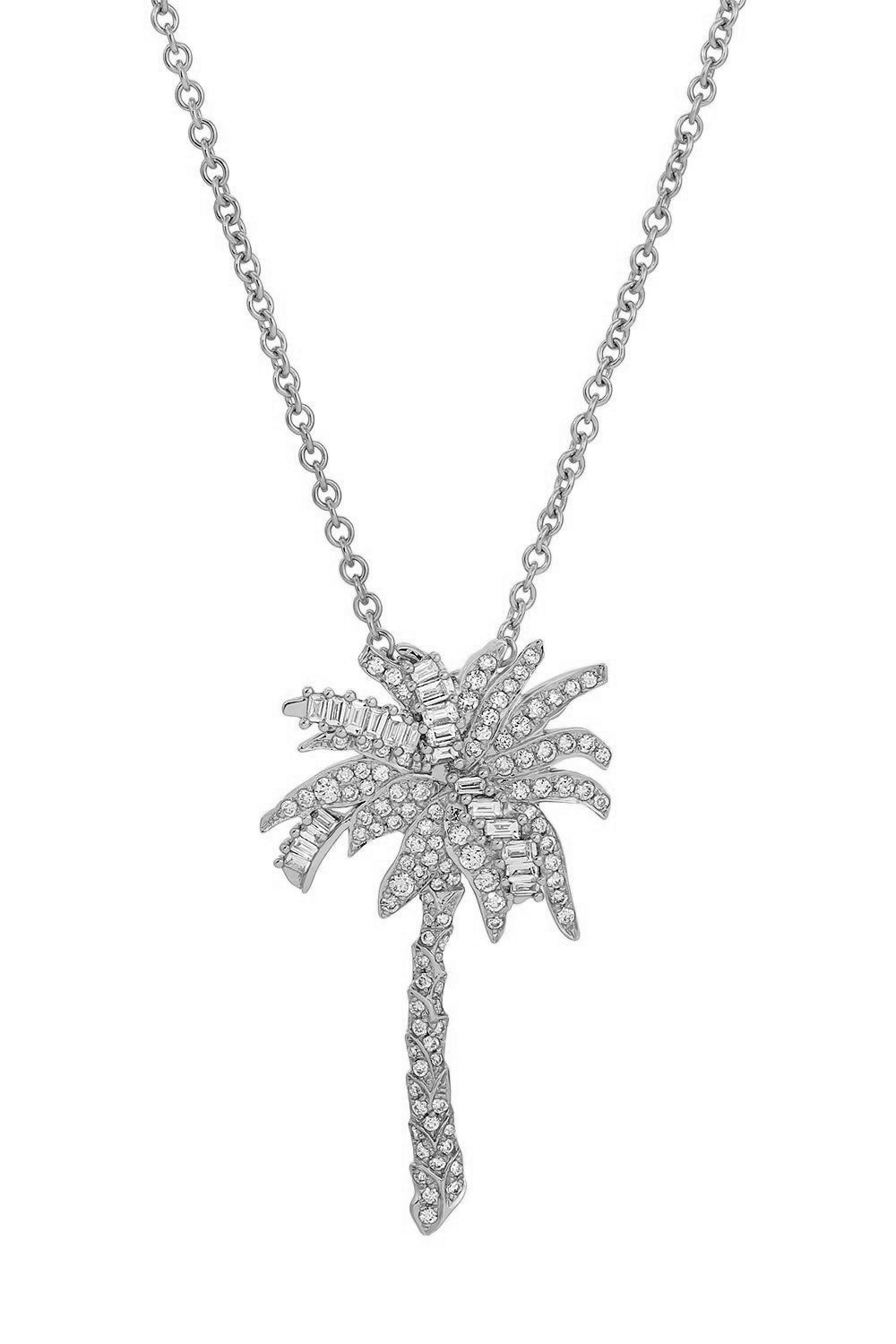 Diamond Palm Tree Necklace-ROSE GOLD-JEWELRYFINE JEWELNECKLACE O-ANITA KO
