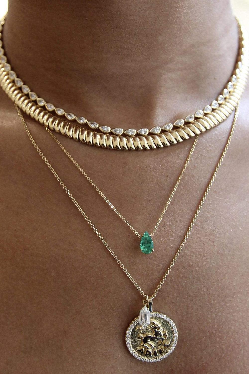 Yellow Gold Zoe Necklace-YELLOW GOLD-16-JEWELRYFINE JEWELNECKLACE O-ANITA KO