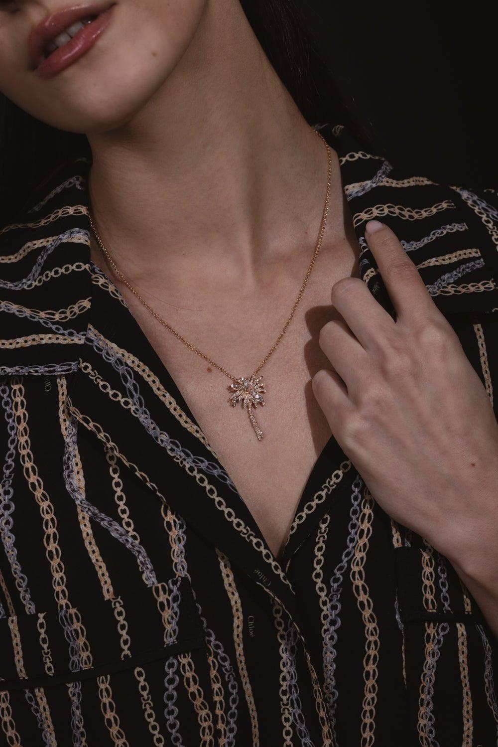 ANITA KO-Diamond Palm Tree Necklace-