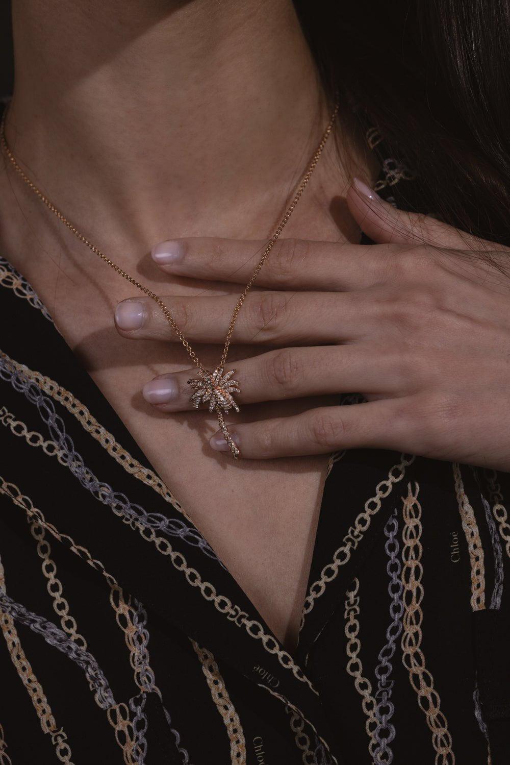 ANITA KO-Diamond Palm Tree Necklace-