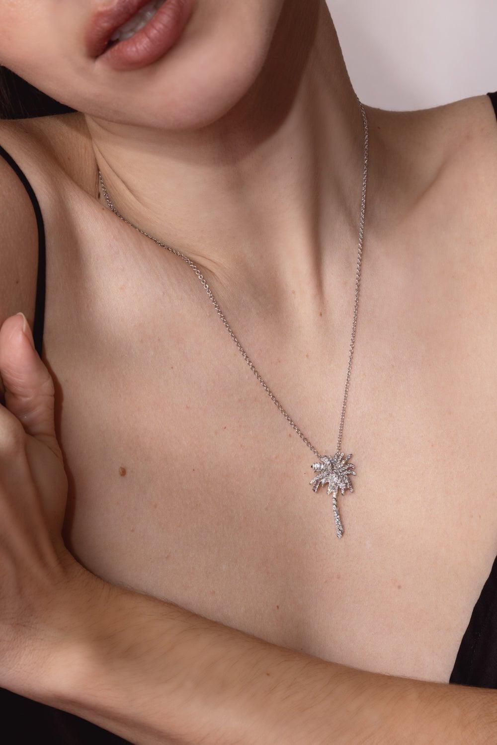ANITA KO-Diamond Palm Tree Necklace-
