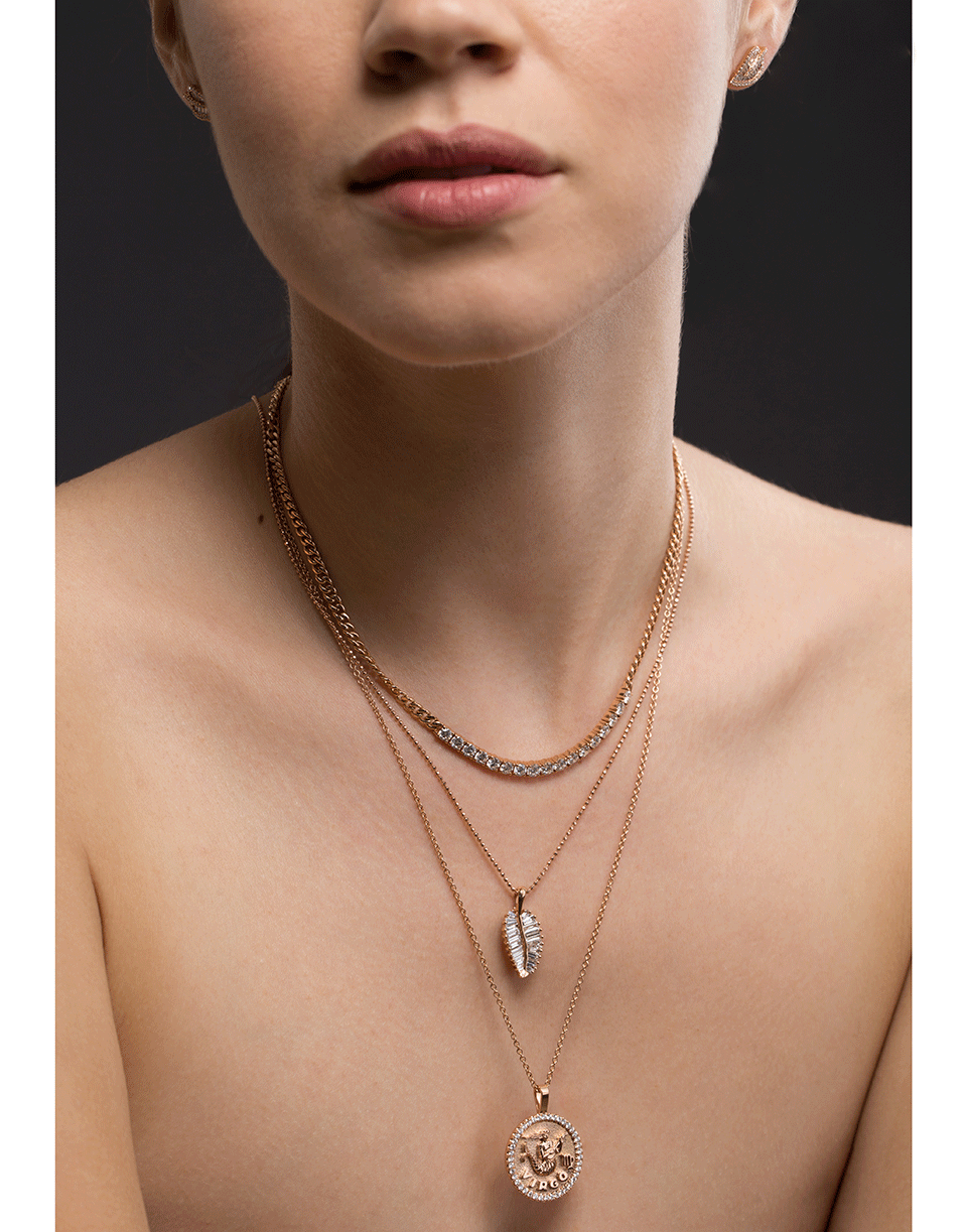 ANITA KO-Diamond Virgo Pendant Necklace-ROSE GOLD
