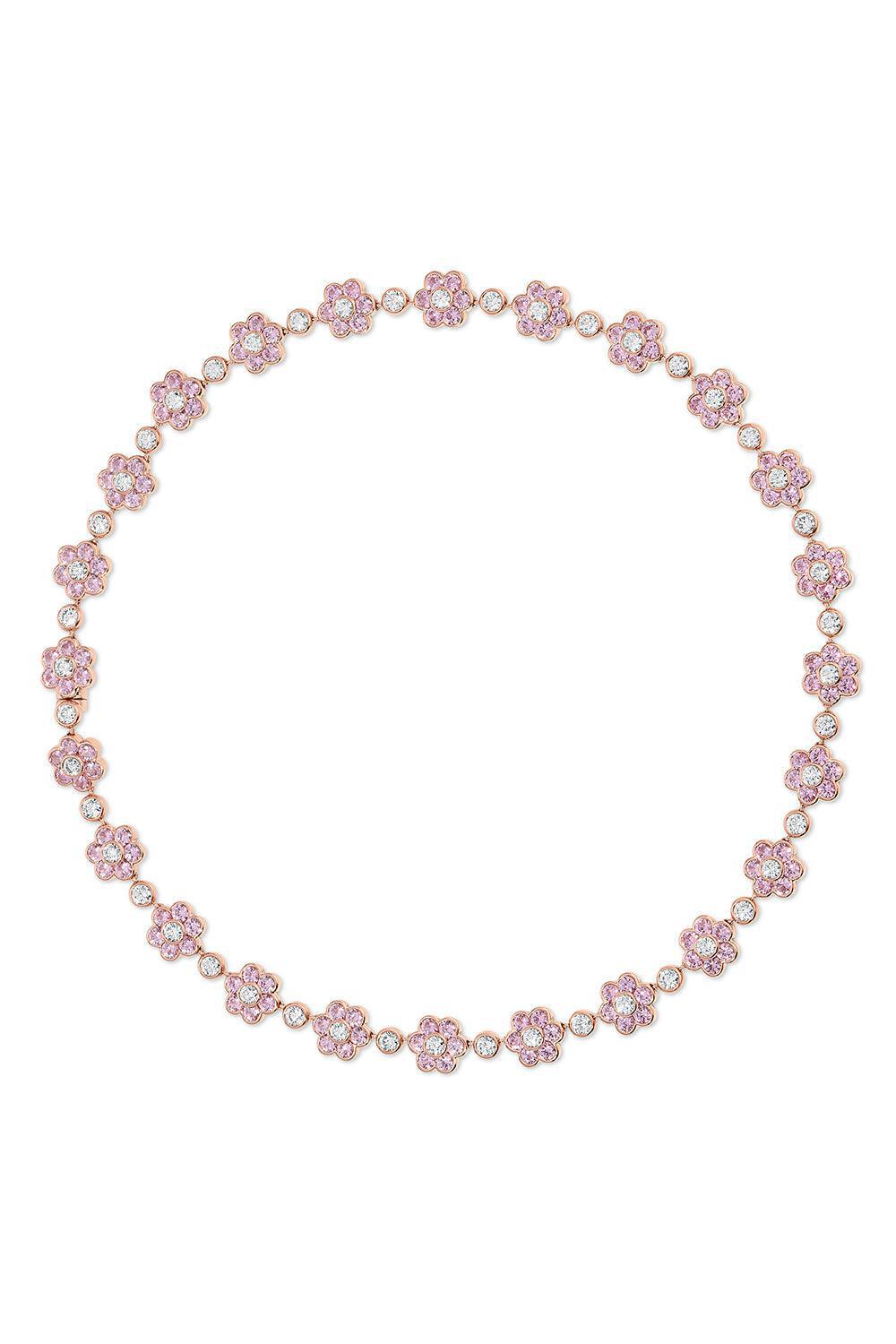 ANITA KO-Pink Sapphire Diamond Flora Choker Necklace-ROSE GOLD