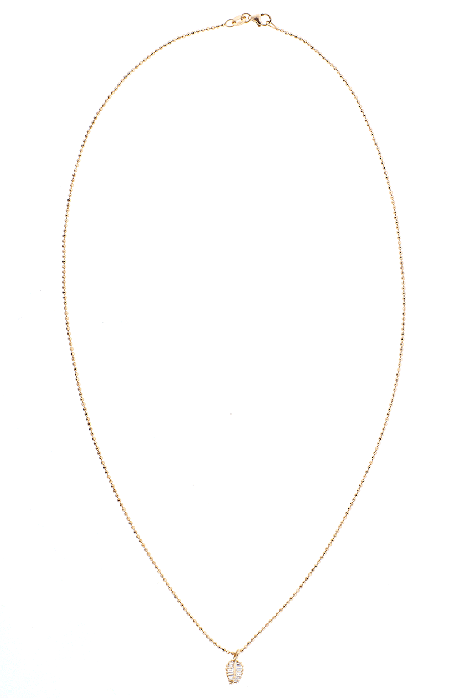 ANITA KO-Rose Gold Small Palm Leaf Diamond Necklace-ROSE GOLD