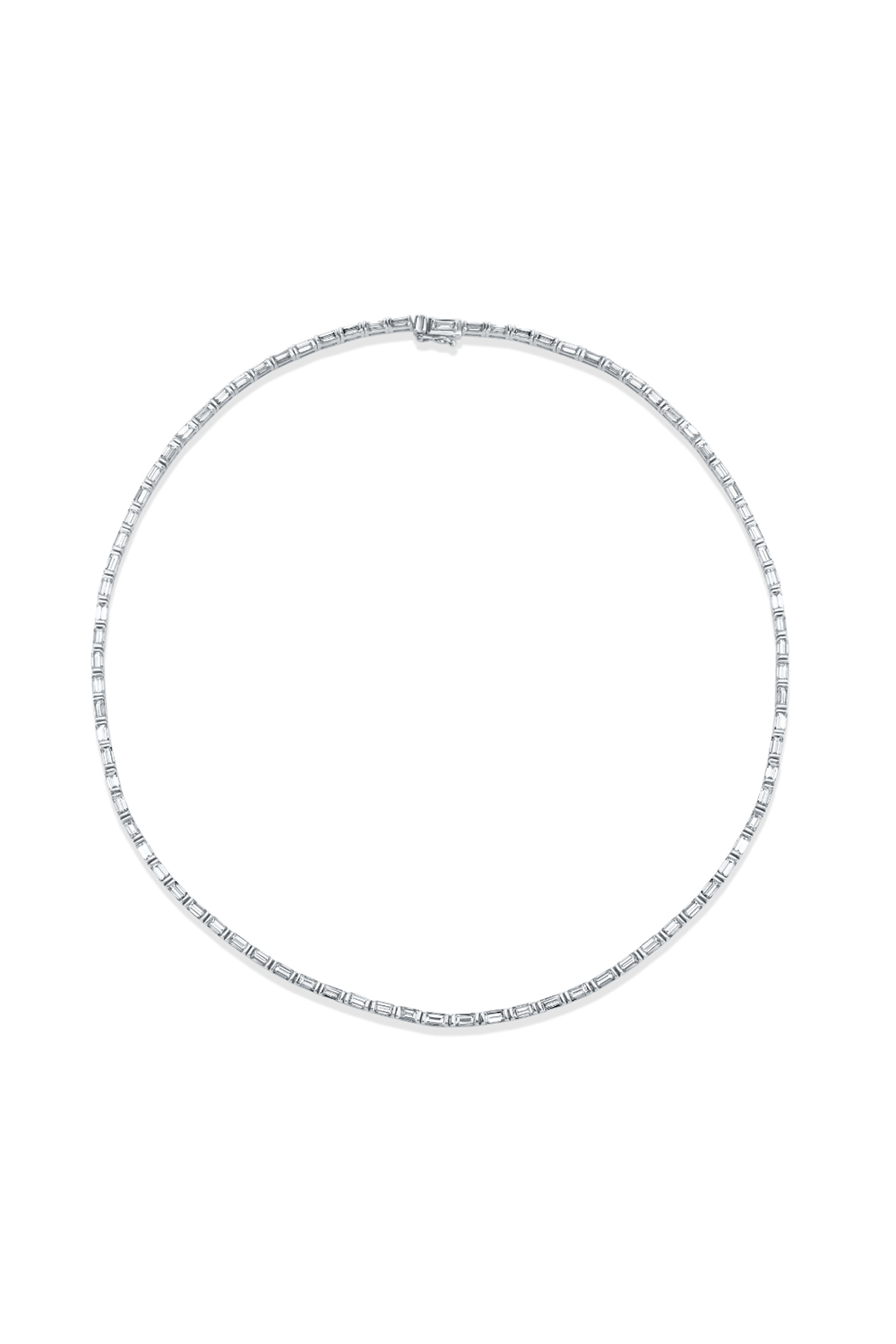 ANITA KO-Baguette Diamond Choker Necklace-WHITE GOLD
