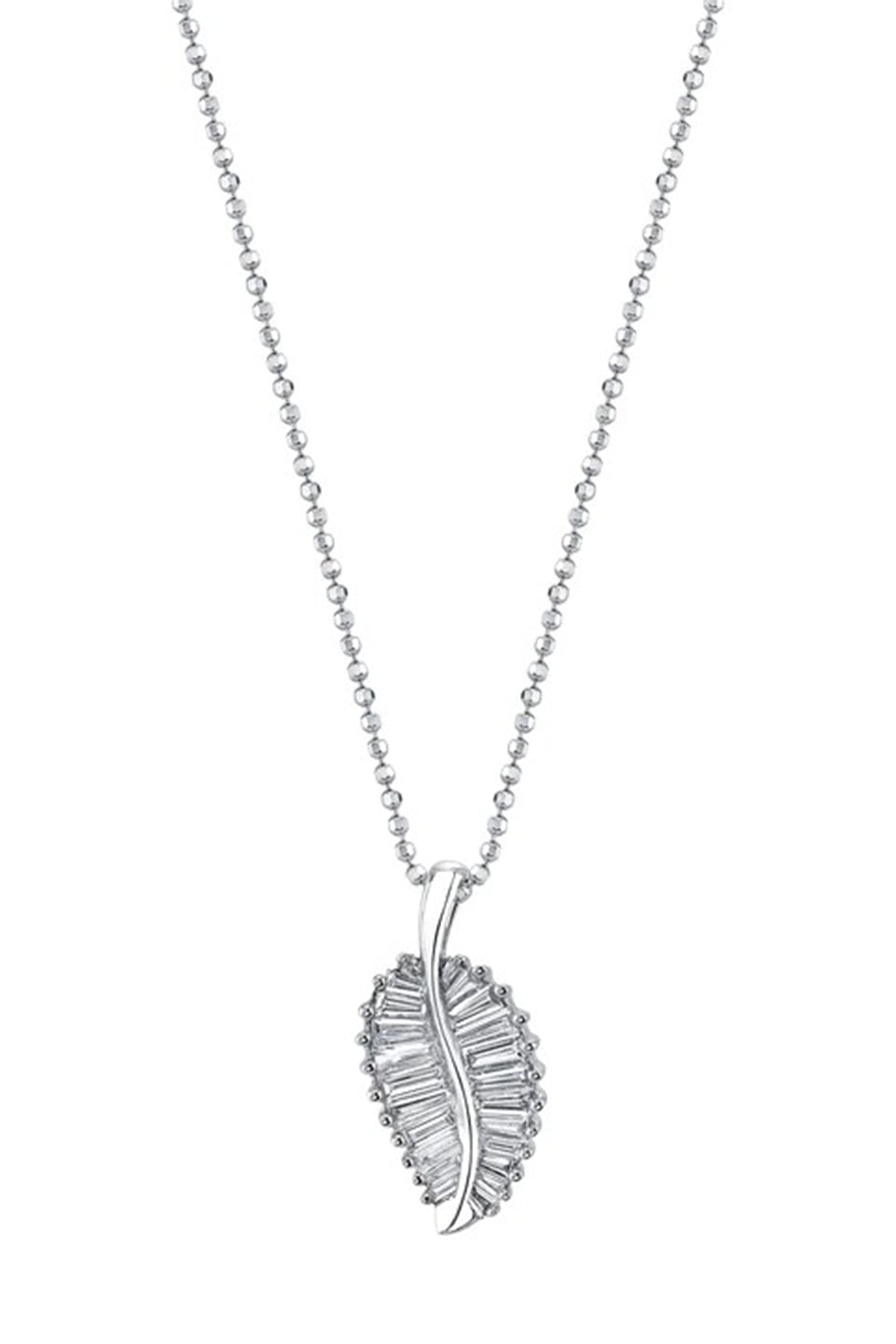 ANITA KO-Diamond Palm Leaf Necklace-WHITE GOLD