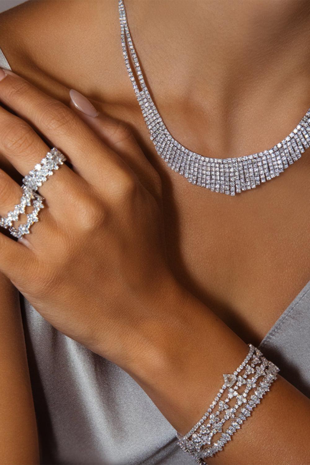 Diamond Selene Necklace-WHITE GOLD-JEWELRYFINE JEWELNECKLACE O-ANITA KO