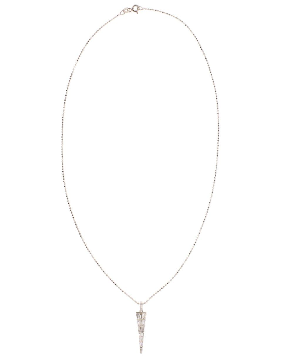ANITA KO-Large Baguette Diamond Dagger Necklace-WHITE GOLD