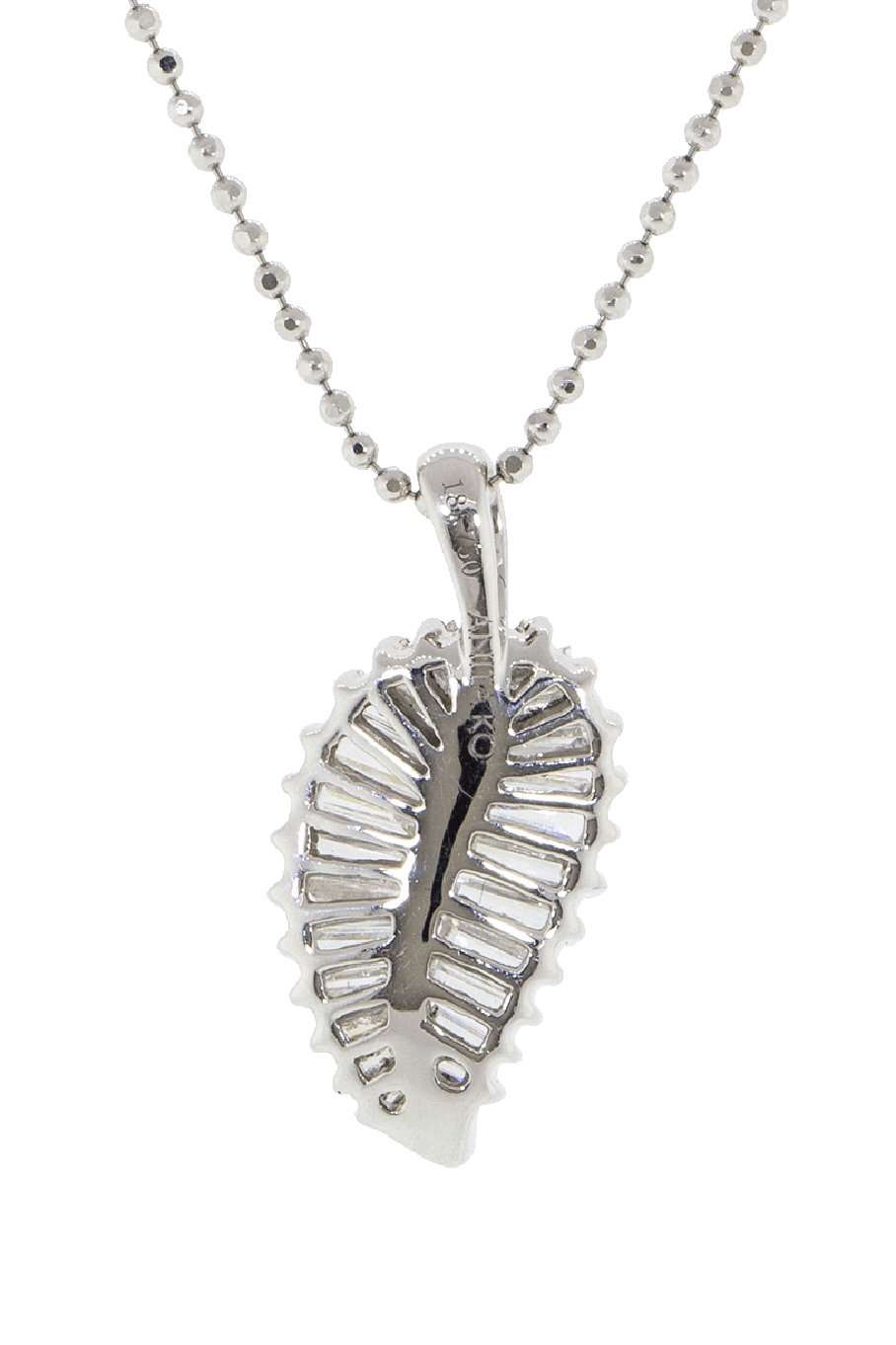 ANITA KO-White Gold Diamond Palm Leaf Necklace-WHITE GOLD