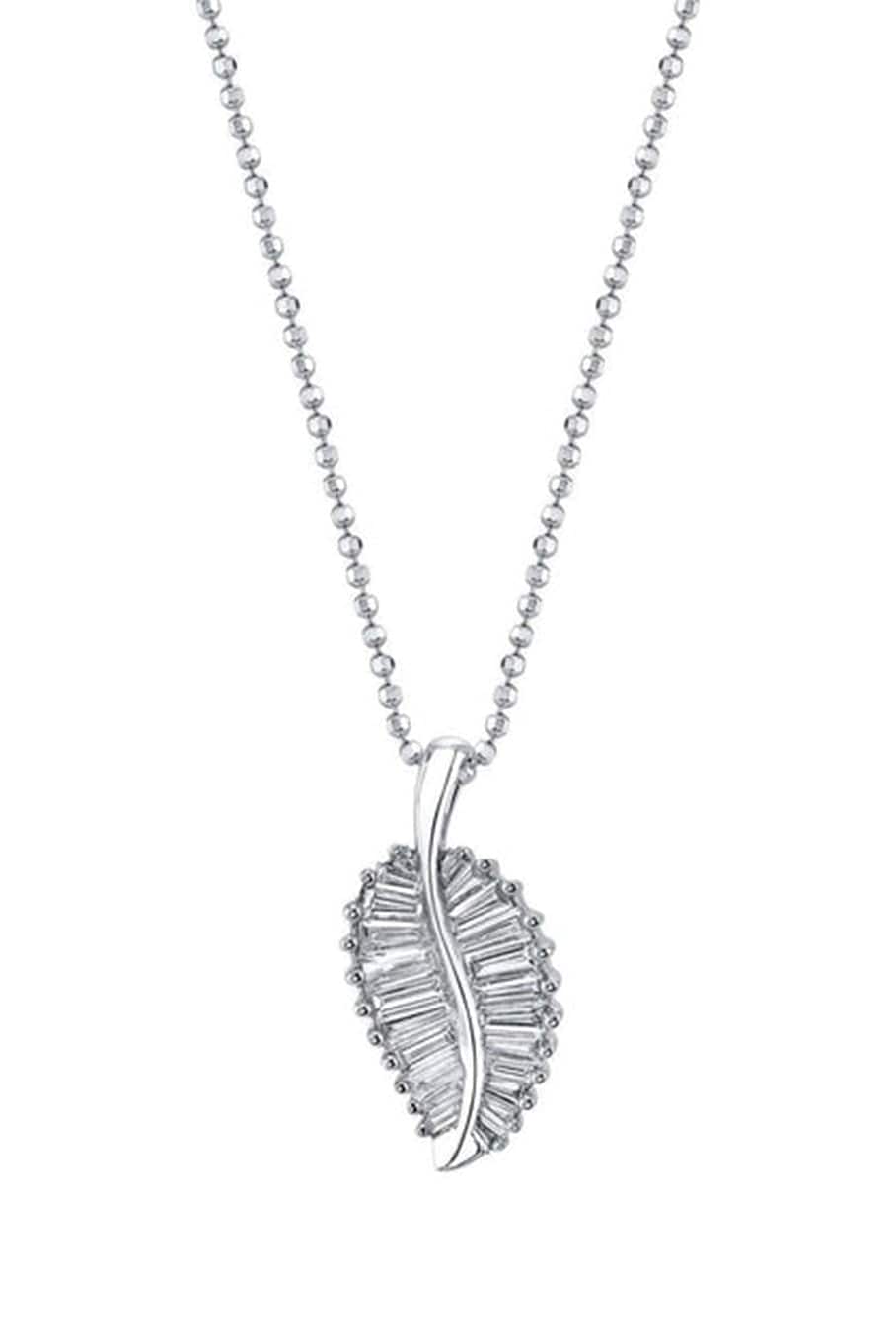 ANITA KO-White Gold Diamond Palm Leaf Necklace-WHITE GOLD