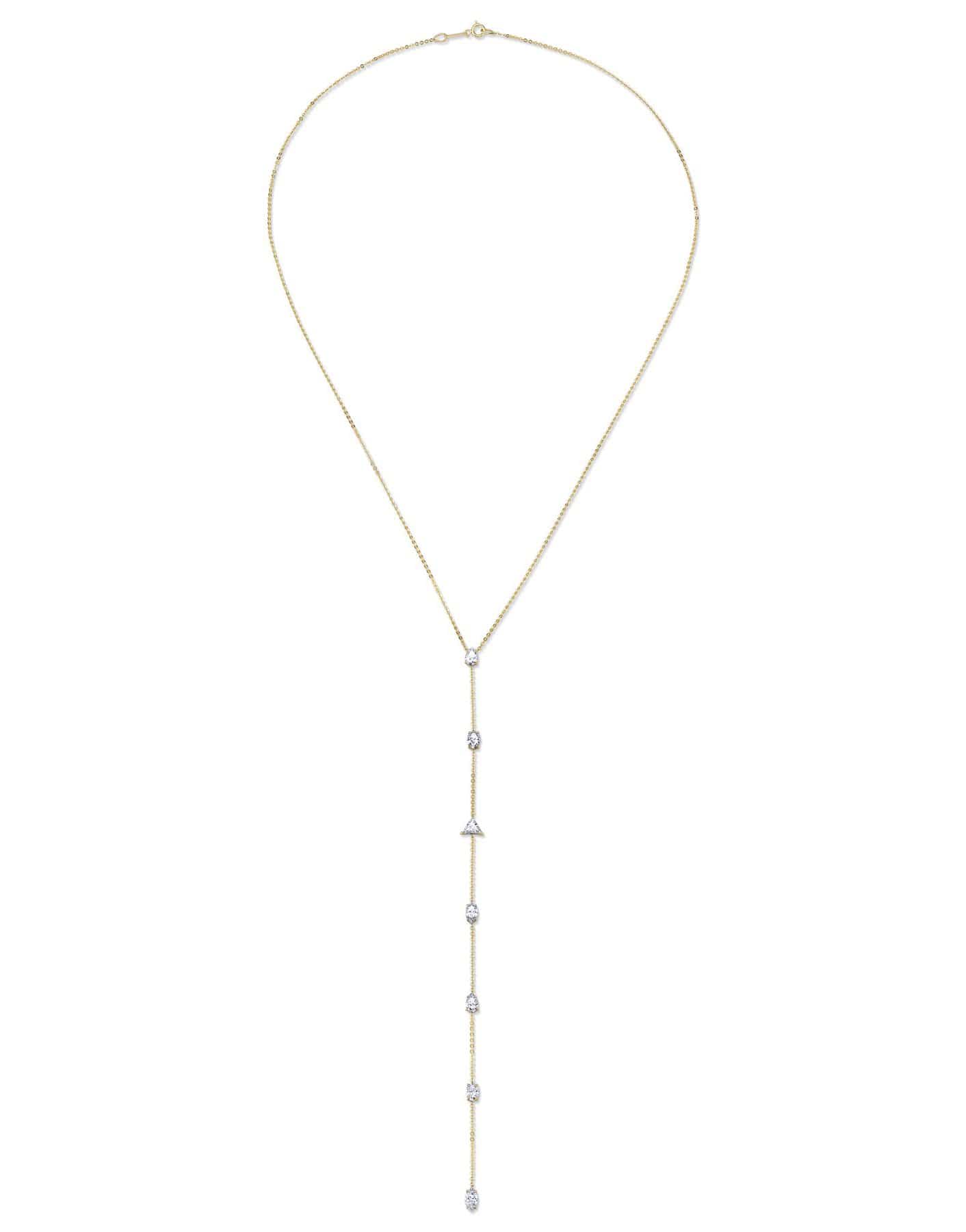 ANITA KO-7 Stone Diamond Lariat-YELLOW GOLD