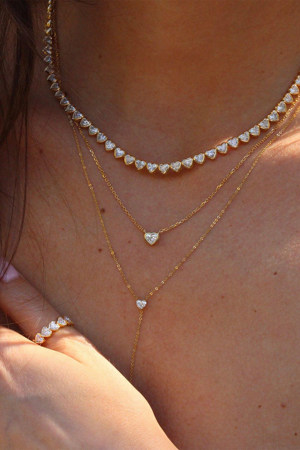 ANITA KO-Bezel Heart Diamond Necklace-YELLOW GOLD