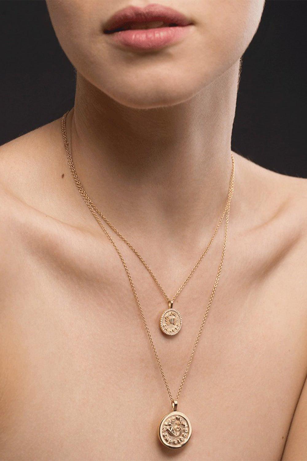 ANITA KO-Capricorn Zodiac Pendant Necklace-YELLOW GOLD