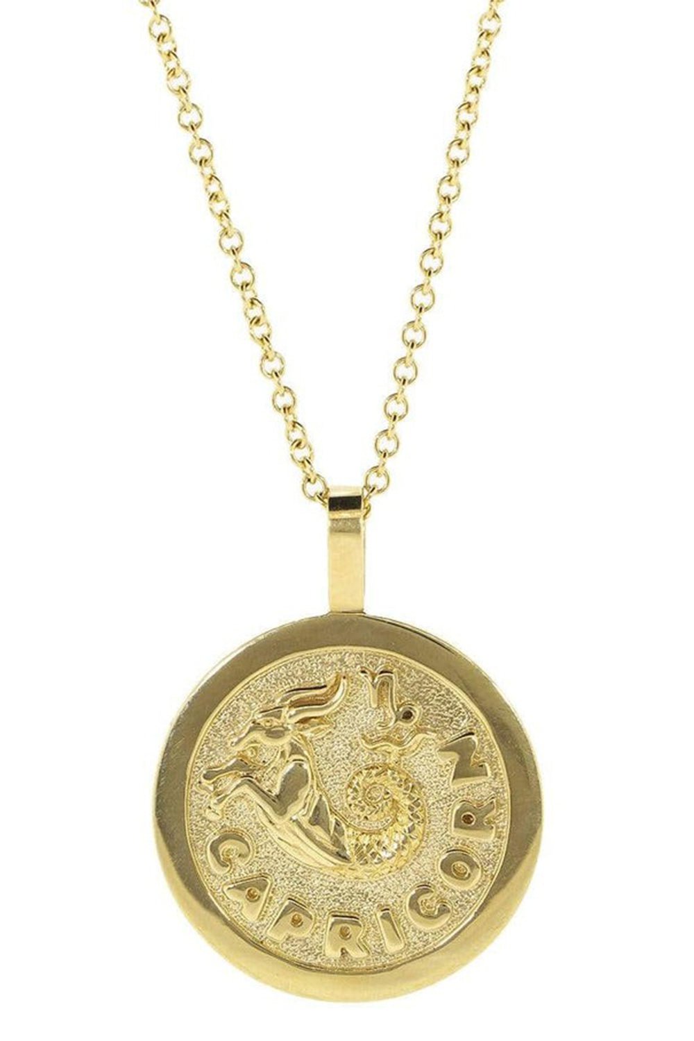 ANITA KO-Capricorn Zodiac Pendant Necklace-YELLOW GOLD