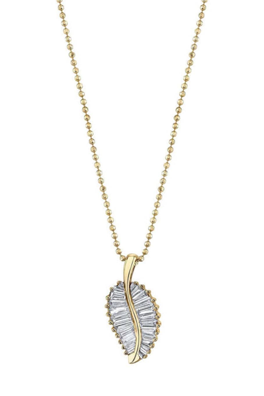 ANITA KO-Classic Palm Leaf Diamond Necklace-YELLOW GOLD