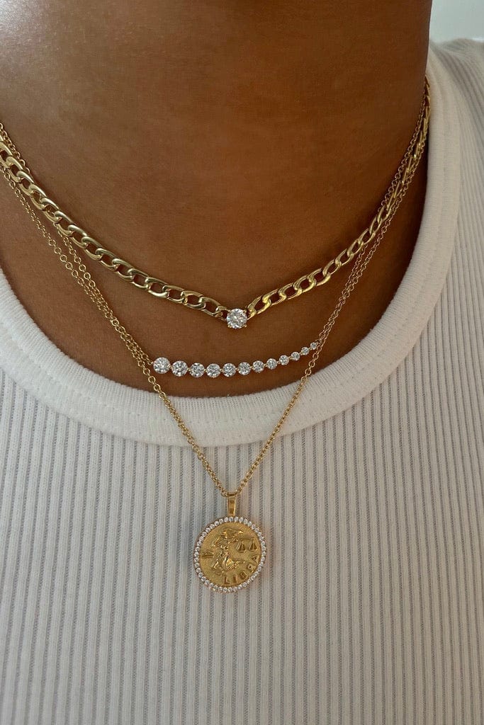 ANITA KO-Round Diamond Chain Link Choker-YELLOW GOLD