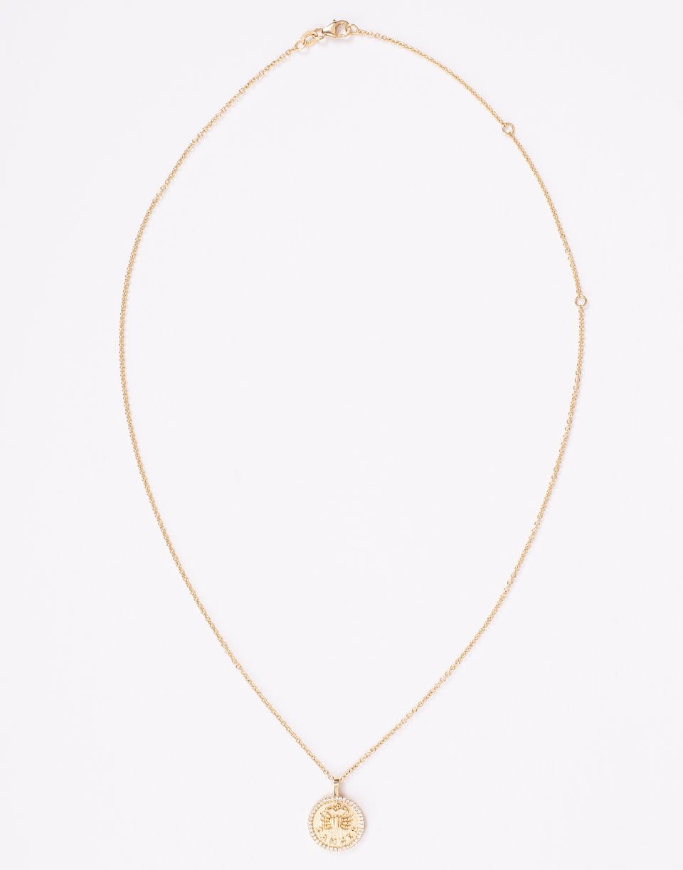 ANITA KO-Small Cancer Zodiac Pendant Necklace-YELLOW GOLD