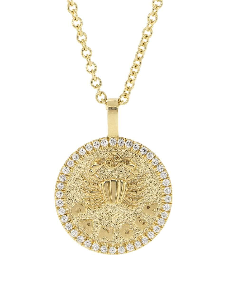 ANITA KO-Small Cancer Zodiac Pendant Necklace-YELLOW GOLD