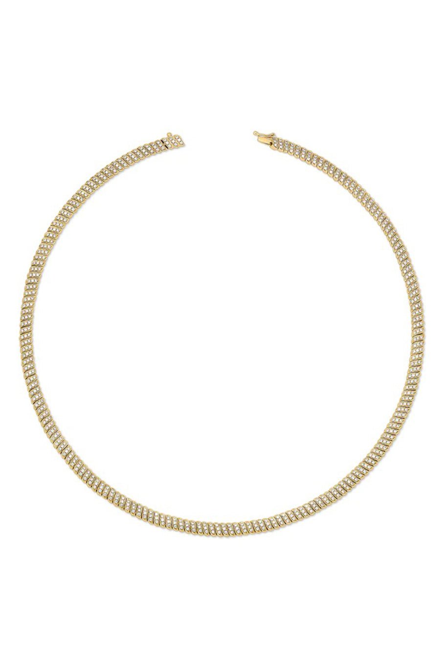 ANITA KO-Thin Diamond Zoe Choker Necklace-YELLOW GOLD