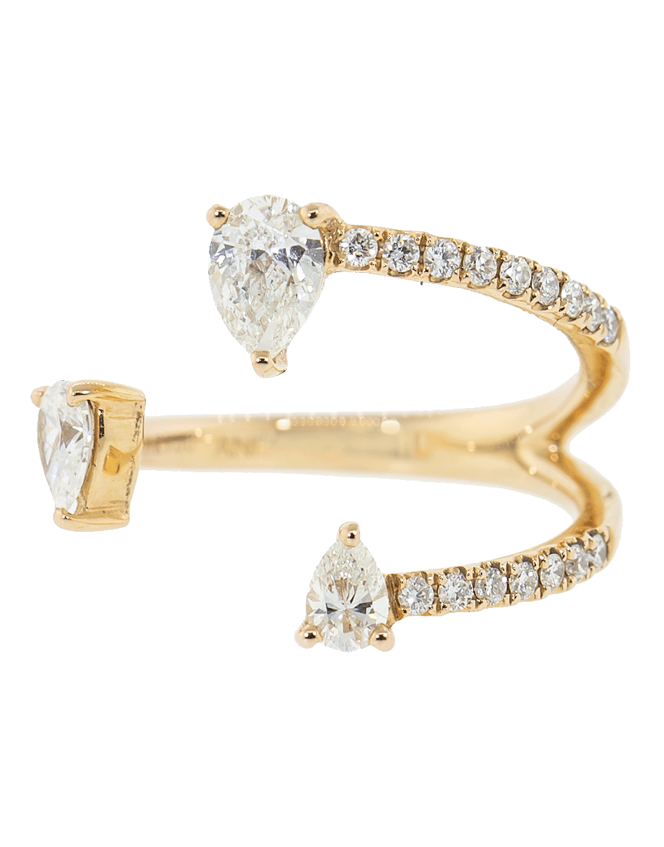 ANITA KO-Pear Diamond Saturn Ring-ROSE GOLD