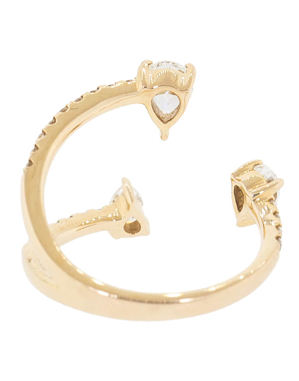 ANITA KO-Pear Diamond Saturn Ring-ROSE GOLD