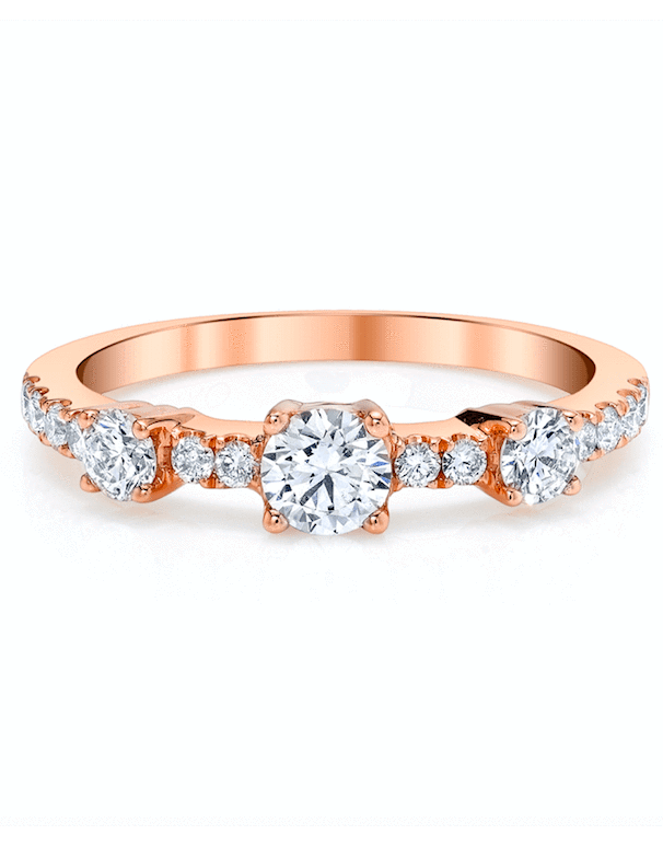 ANITA KO-Rose Gold Collins Diamond Ring-ROSE GOLD