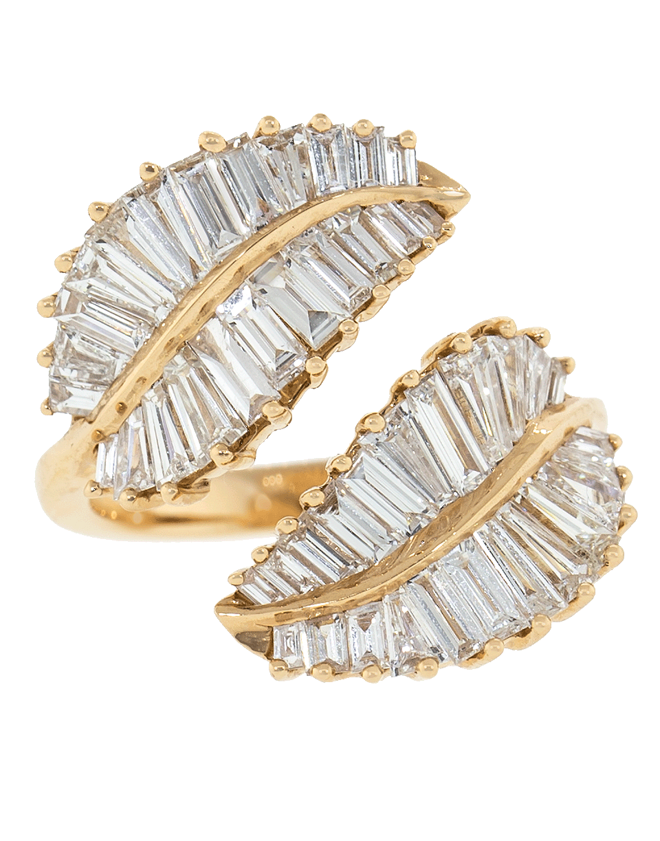 ANITA KO-Diamond Baguette Palm Leaf Ring-ROSE GOLD