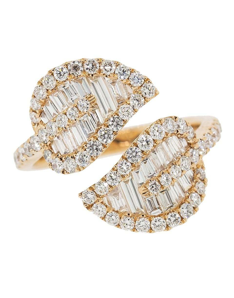 ANITA KO-Medium Diamond Leaf Ring-ROSE GOLD
