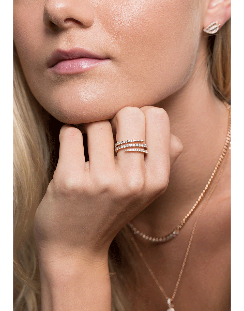 ANITA KO-Diamond Coil Ring-ROSE GOLD