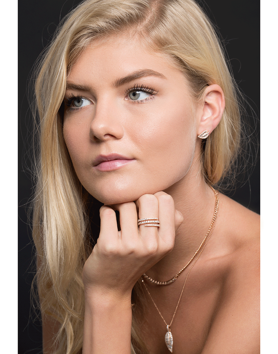 ANITA KO-Diamond Coil Ring-ROSE GOLD