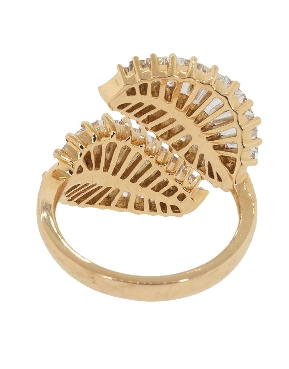 ANITA KO-Palm Leaf Ring with Baguette Diamonds-ROSE GOLD