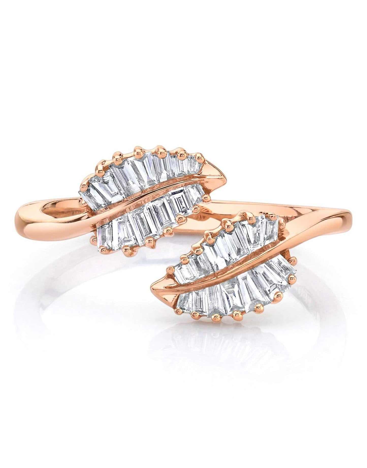 ANITA KO-Small Diamond Palm Leaf Ring - Rose Gold-ROSE GOLD
