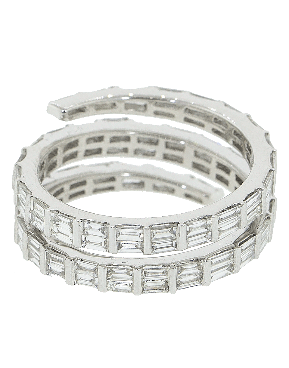 ANITA KO-Baguette Diamond Coil Ring-WHITE GOLD
