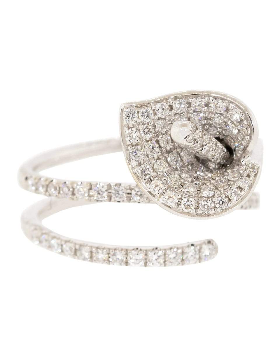 ANITA KO-Calla Lily Diamond Coil Ring-WHITE GOLD