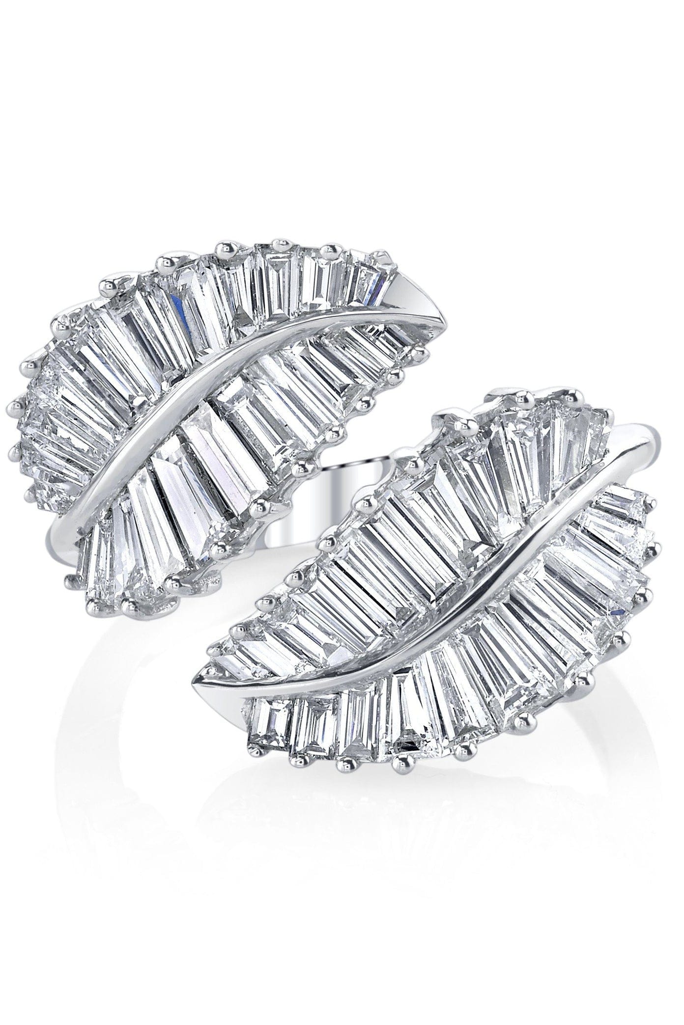 ANITA KO-Classic Palm Leaf Diamond Ring - White Gold-WHITE GOLD