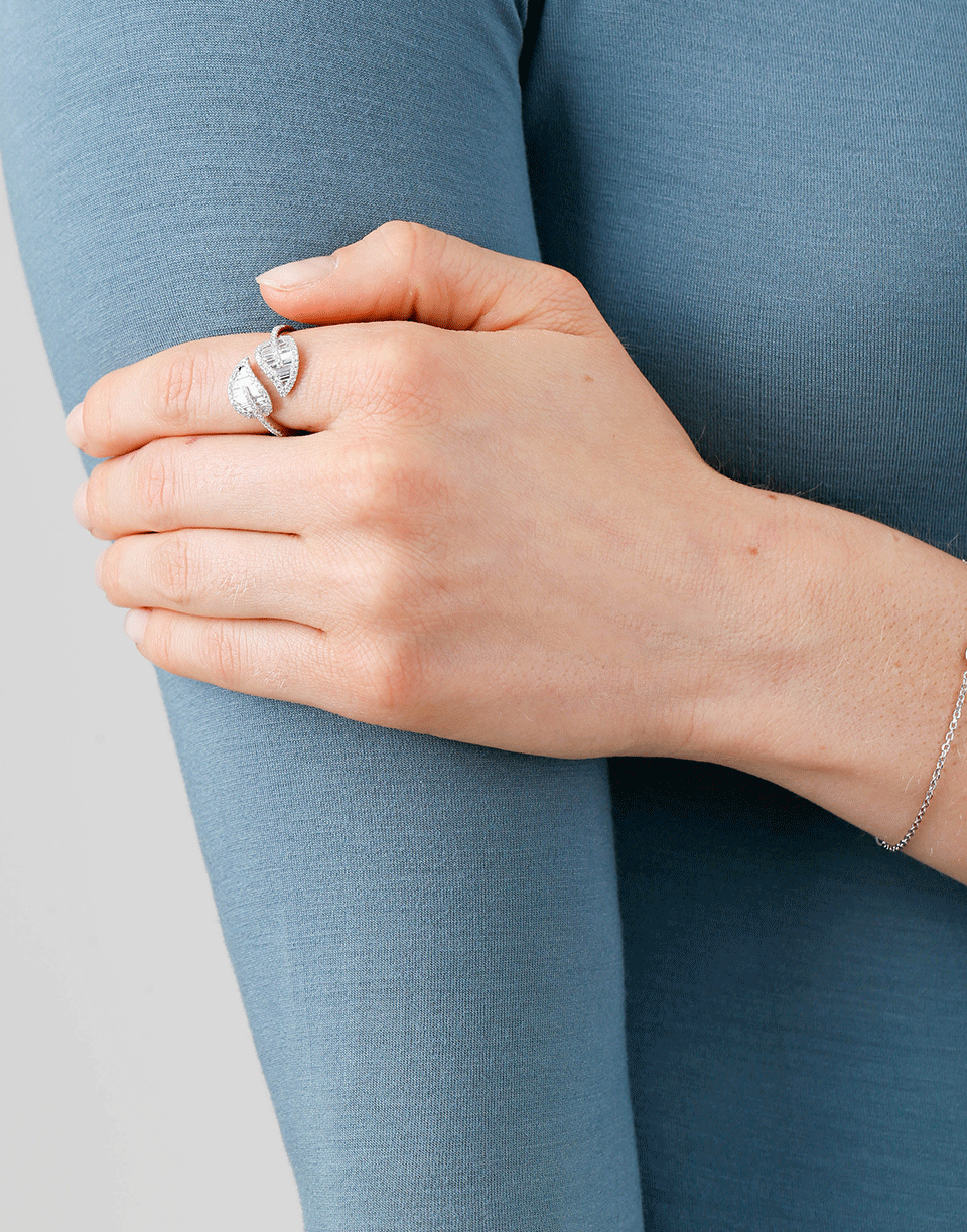 ANITA KO-Diamond Leaf Ring-WHITE GOLD