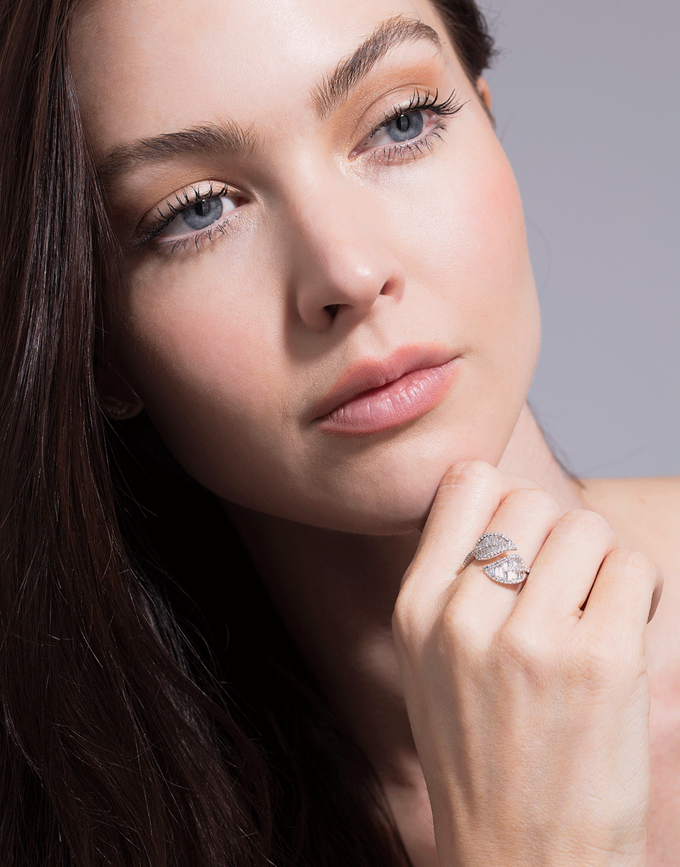 ANITA KO-Diamond Leaf Ring-WHITE GOLD